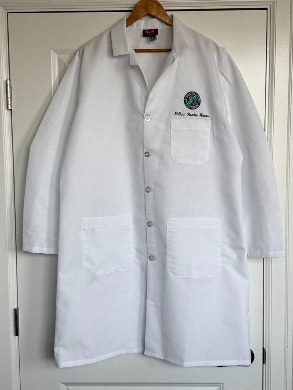 NEW Lab Coat Red Kap sz Large Front Pockets Button Down Unisex School College